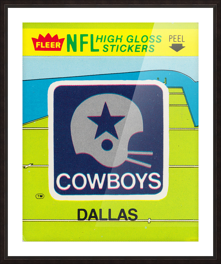 1981 Dallas Cowboys Fleer Decal Art Picture Frame print