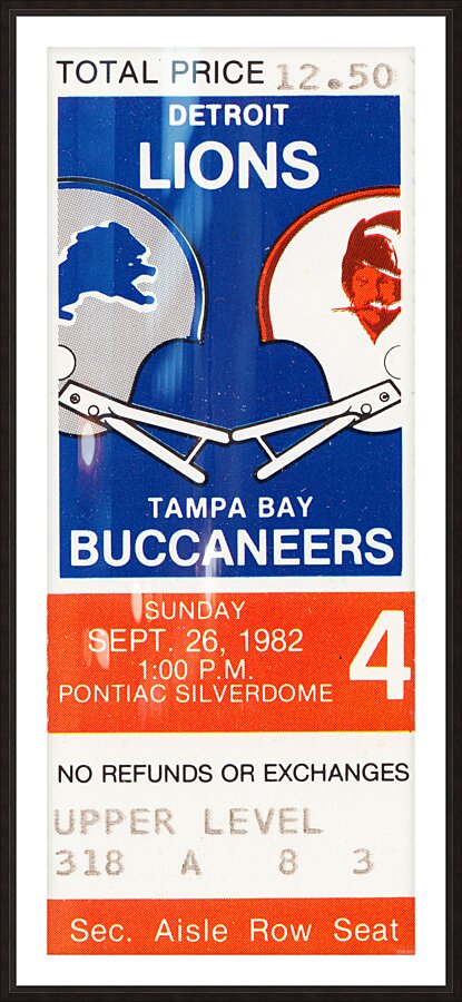 1982 Tampa Bay vs. Detroit Picture Frame print
