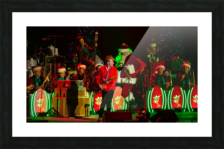Brian Setzer and Santa Claus Picture Frame print