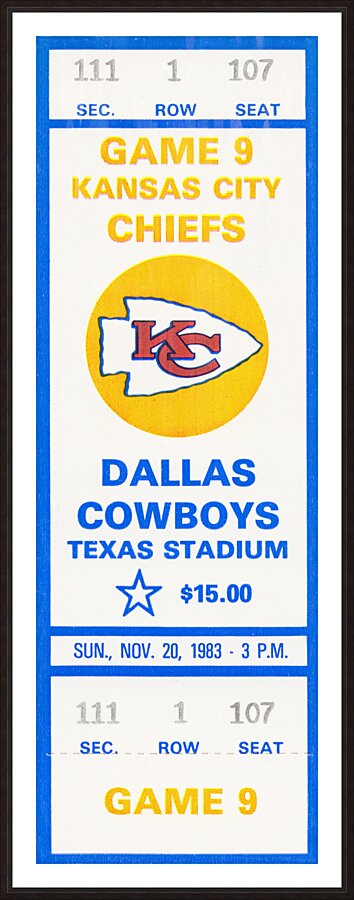 1983 Dallas Cowboys vs. Kansas City Picture Frame print