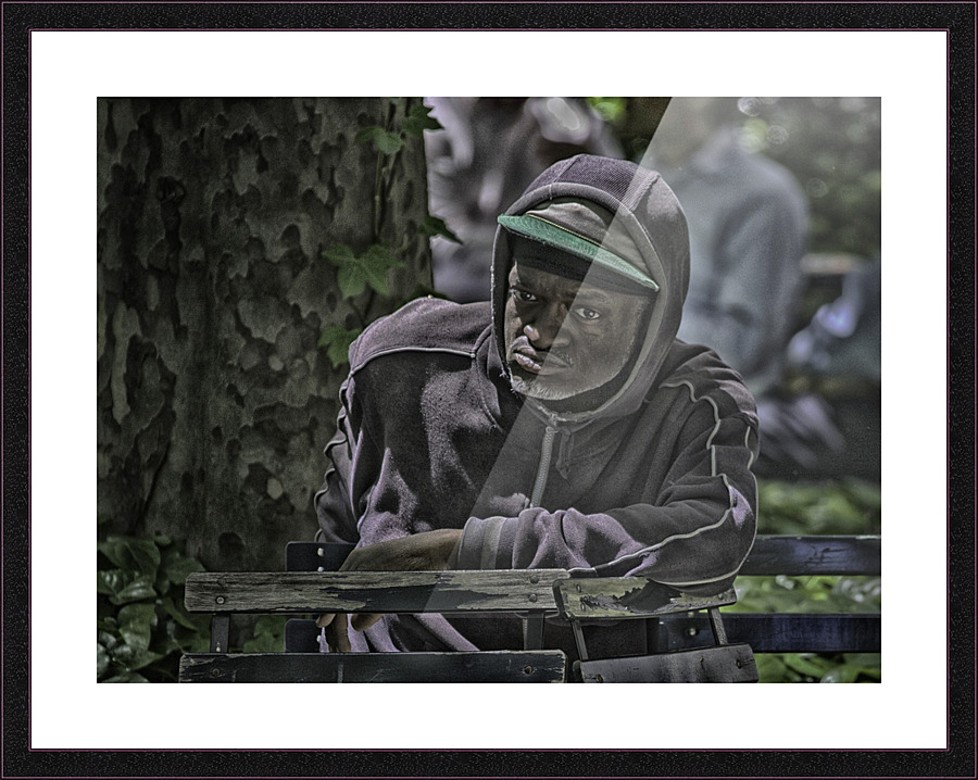 seated man 5 Picture Frame print