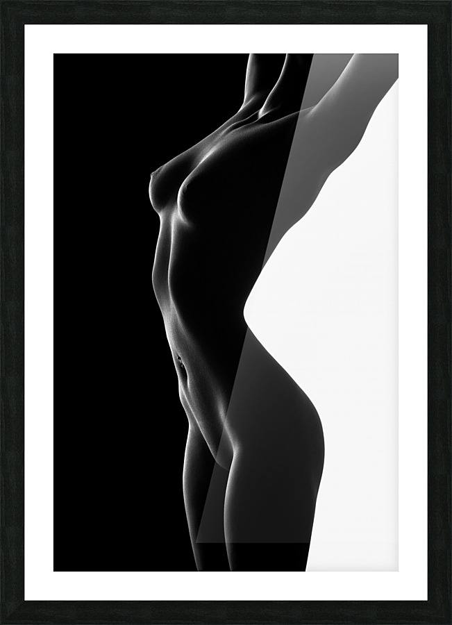 Nude black versus white 2 Picture Frame Printing