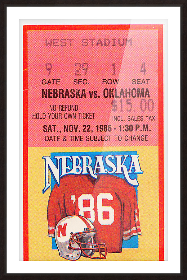 1986 Oklahoma vs. Nebraska Picture Frame print
