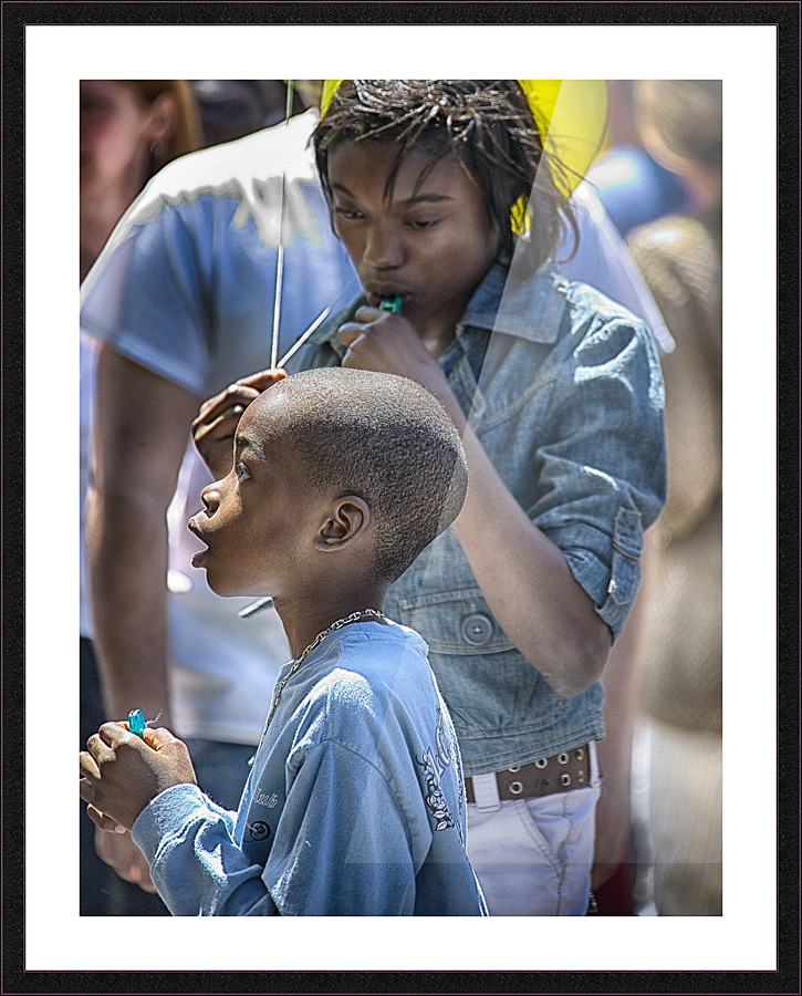 mother and son Picture Frame print