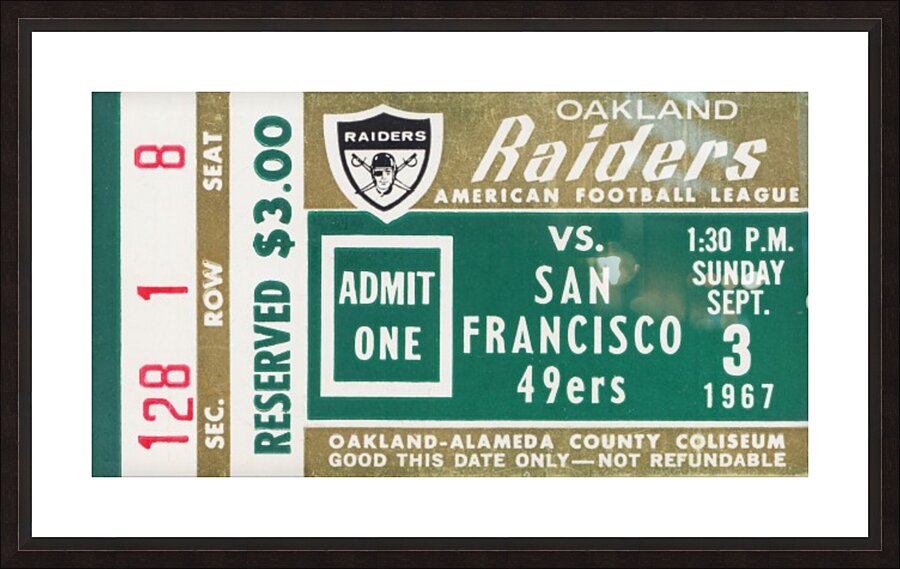 1967 Oakland Raiders vs. San Francisco 49ers Picture Frame print