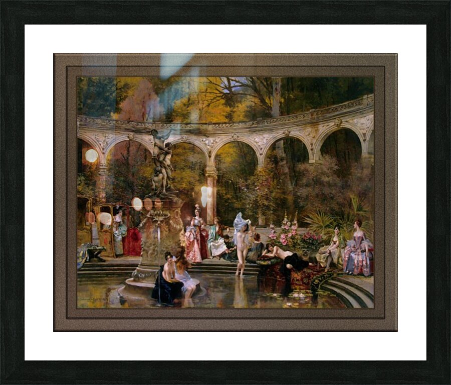 Bathing of Court Ladies in the 18th Century by Francois Flameng Old Masters Classical Fine Art Reproduction  Framed Print Print