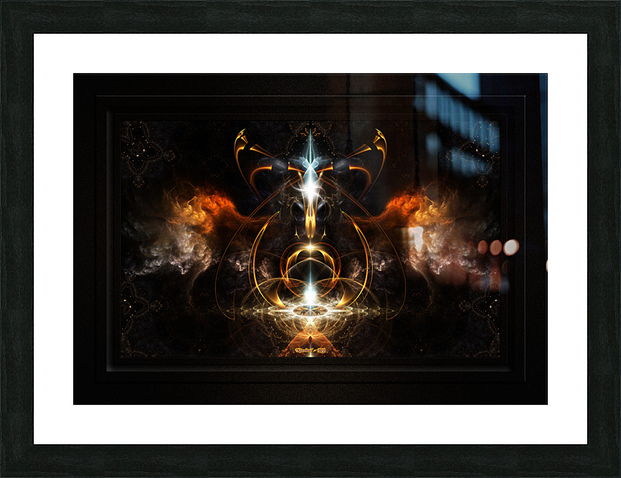 The Wings Of Fire Sci-Fi Fantasy Mystical Fractal Art Composition by Xzendor7 Picture Frame print