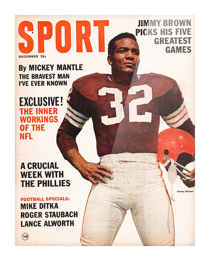 1964 Sport Magazine Jim Brown Cover Art Picture Frame print