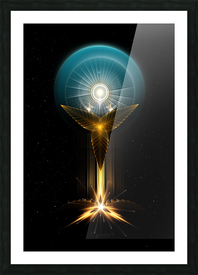The Light Of Hope On Golden Wings Fractal Art Picture Frame print