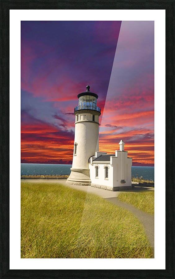 The LightHouse at Sunset  Framed Print Print