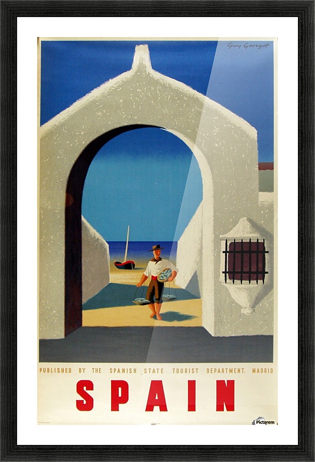 Spain fisherman Picture Frame print