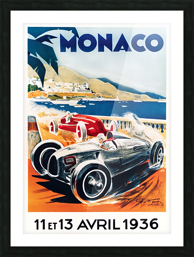 Monaco April 1936 by VINTAGE POSTER Wall Art