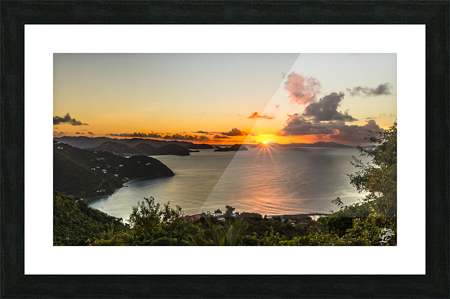Sunset over the Virgin Islands  Framed Print Print