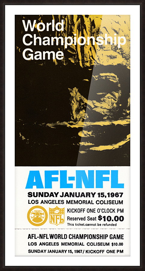 1967 Super Bowl I Ticket Stub Art Picture Frame print