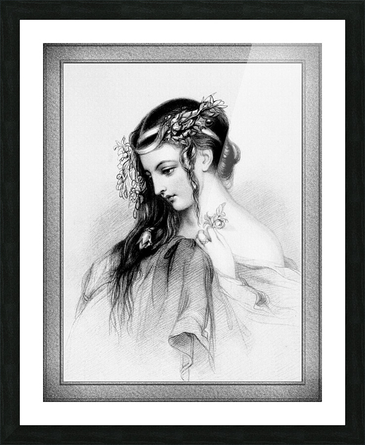 The Flower Girl Classical Art Illustration  Framed Print Print