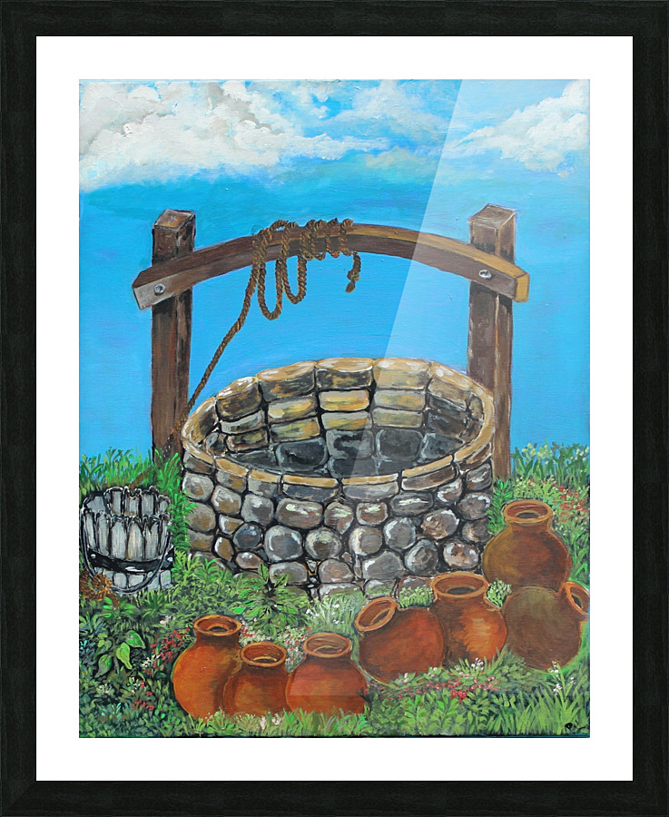 A lonely well Picture Frame print