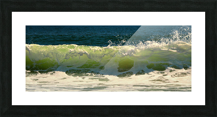 Green Ocean Wave Panorama Picture Frame print