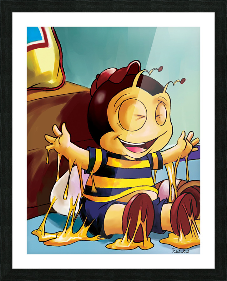 Sticky Mess - Too Much Honey Buster Bee  Framed Print Print