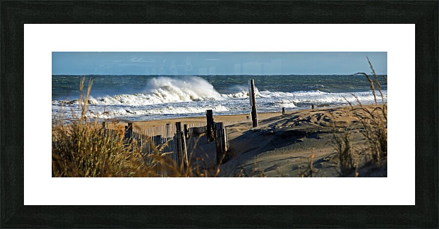 Fenwick Island Dunes and Waves Panorama Picture Frame print