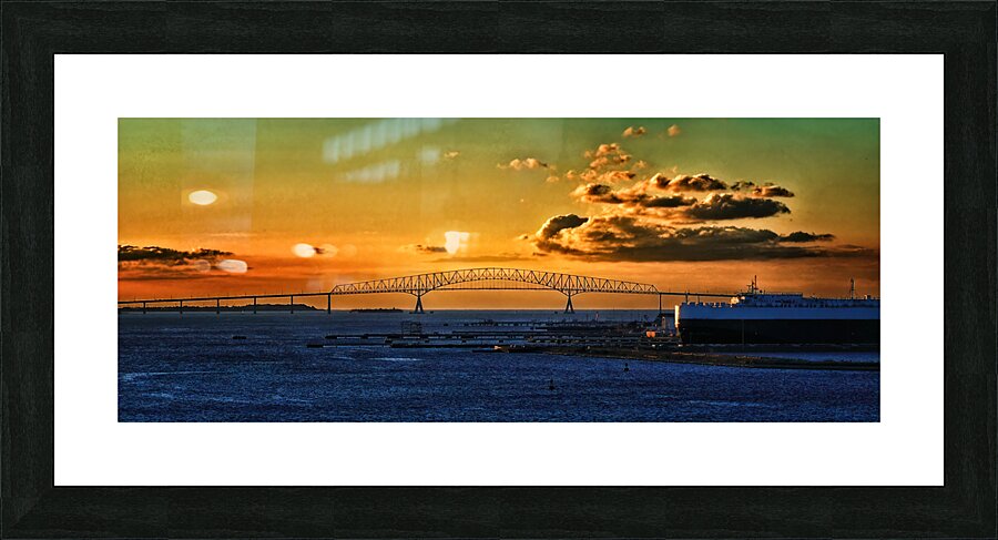 Francis Scott Key Bridge Sunrise Silhouette Picture Frame print