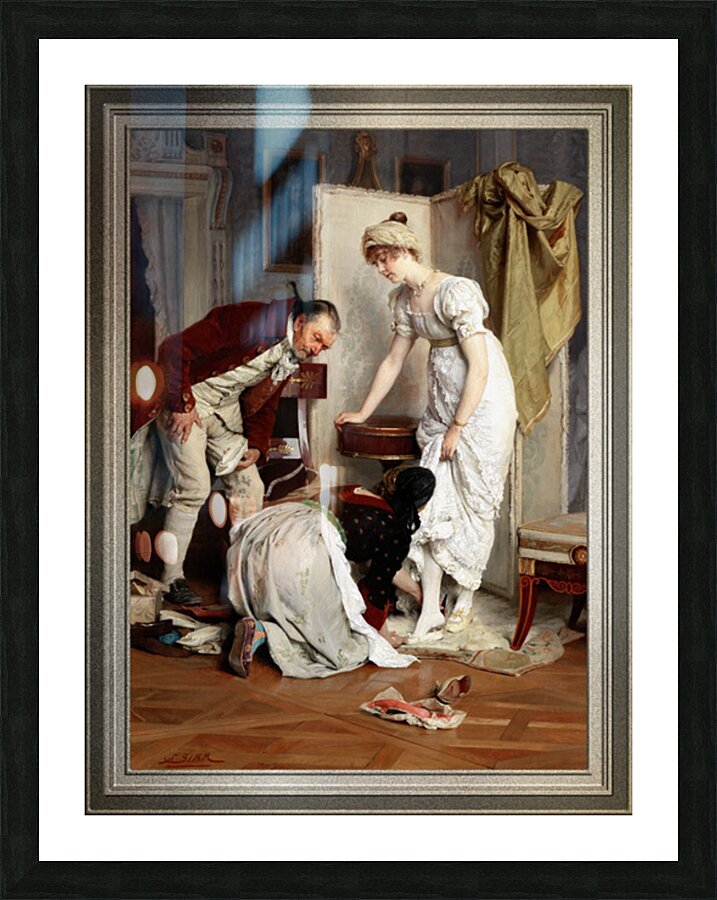 Die Schuhprobe by Franz Xaver Simm Classical Fine Art Old Masters Reproduction Picture Frame print