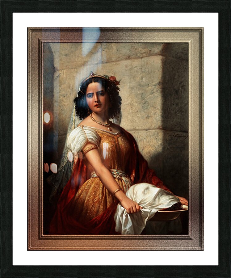 Salome With The Head Of John The Baptist by Jan Adam Kruseman Classical Art Old Masters Reproduction Picture Frame print