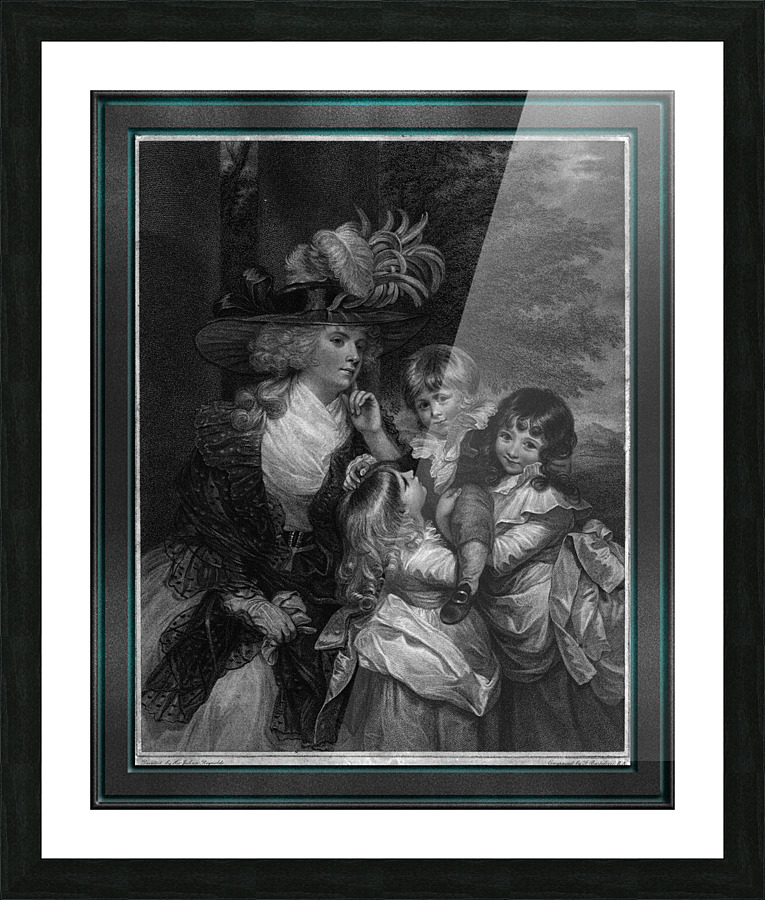 Lady Smith and her Children by Engraver Francesco Bartolozzi Fine Art Old Masters Reproduction Picture Frame print