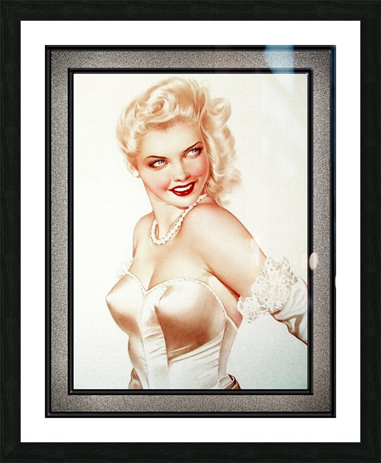 White Satin by Alberto Vargas Pin-Up Girl Vintage Artwork Picture Frame print