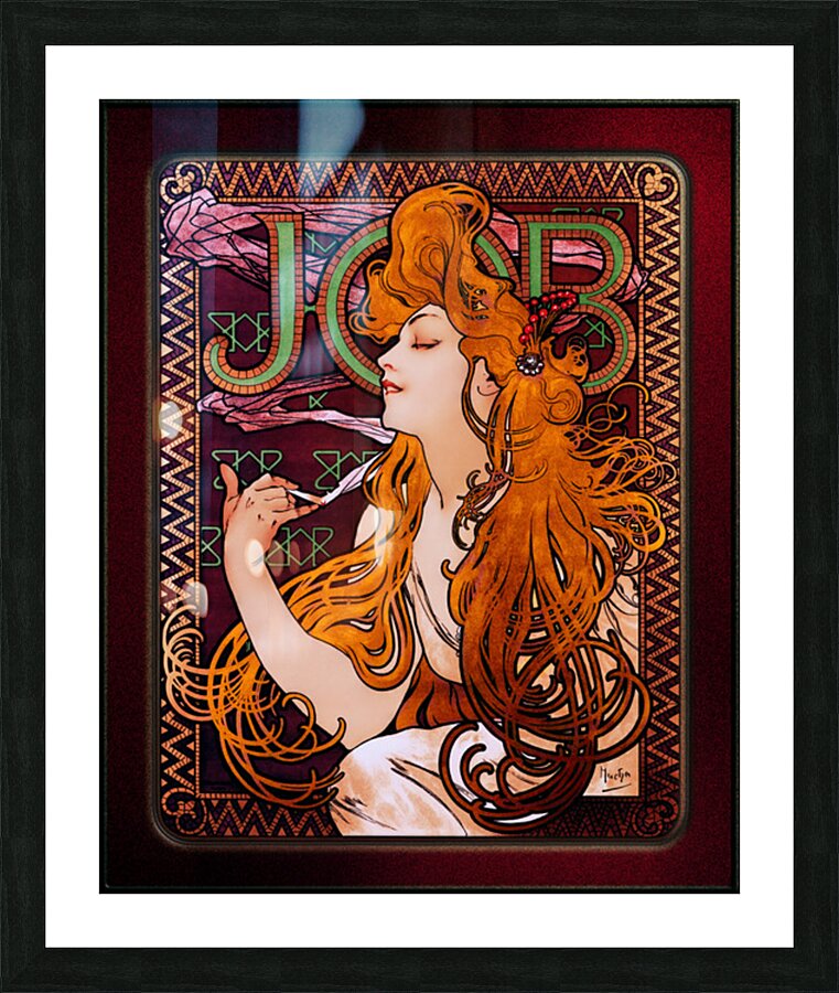 JOB by Alphonse Mucha Art Nouveau Old Masters Vintage Art Reproduction  Framed Print Print