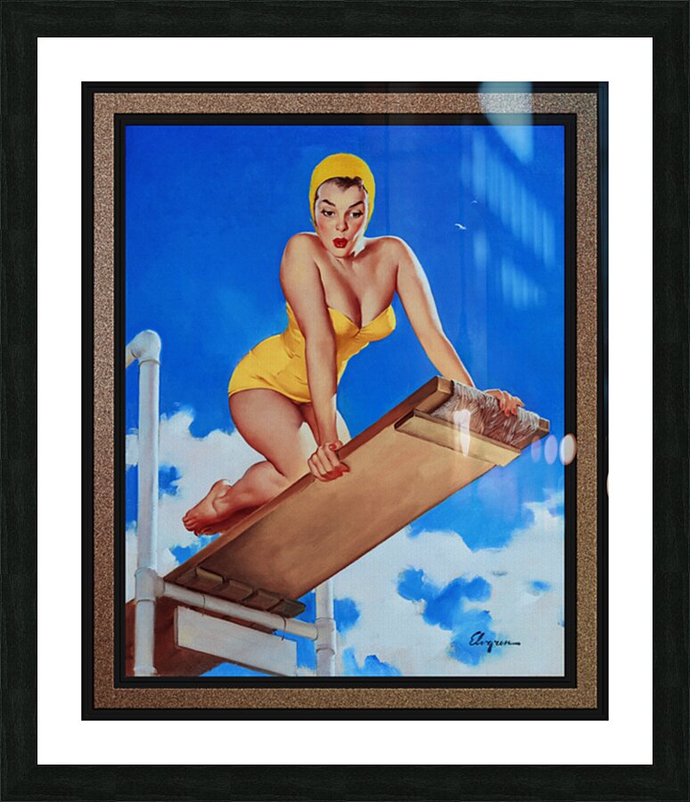 I Think Not by Gil Elvgren Pin-Up Girl Vintage Artwork Picture Frame print