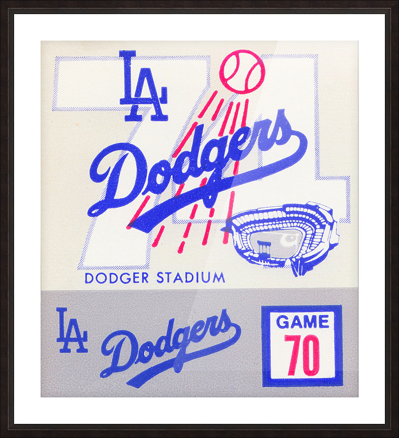 1974 Los Angeles Dodgers Ticket Stub Canvas Art Picture Frame print