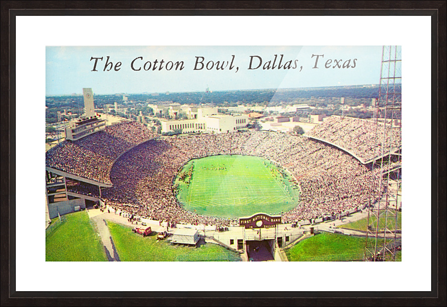 Vintage Oklahoma Sooners vs. Texas Longhorns Cotton Bowl Stadium Photo Picture Frame print