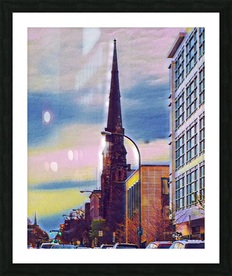 RUSH HOURS Digital Art Derived from Original Photography of Buffalo New York Cityscapes  Picture Frame print