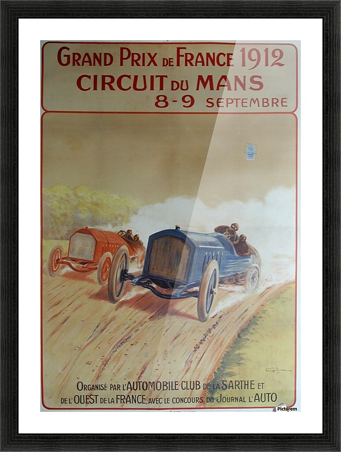 Grand Prix de France 1912 Original Poster Picture Frame print