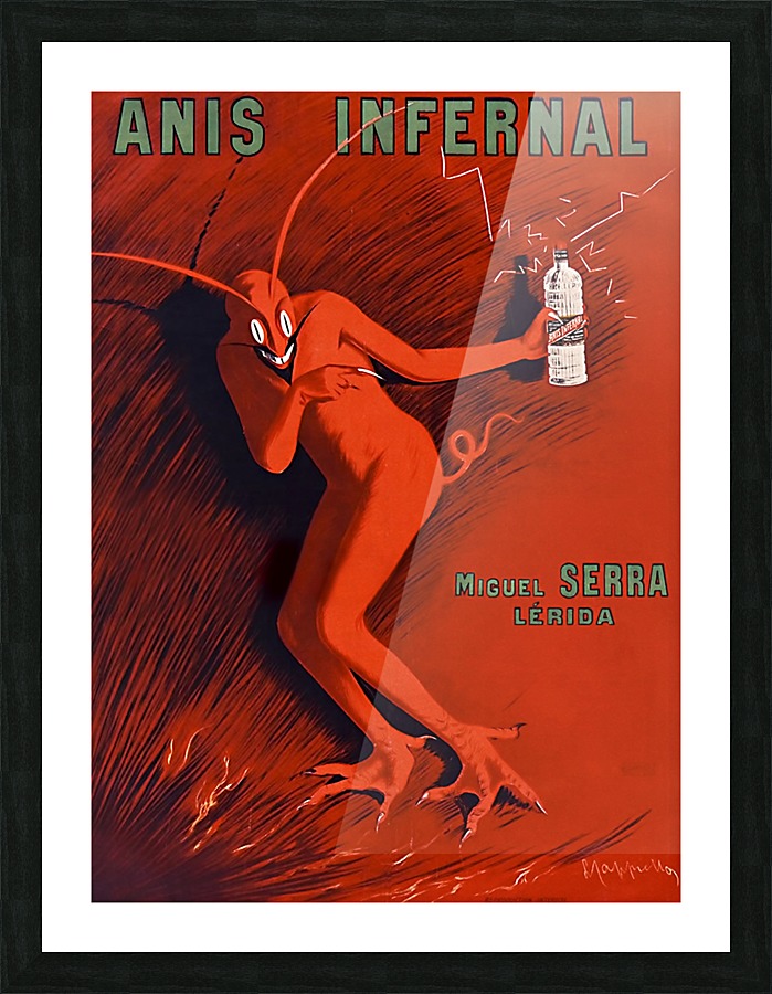 Anis Infernal original vintage poster  Framed Print Print