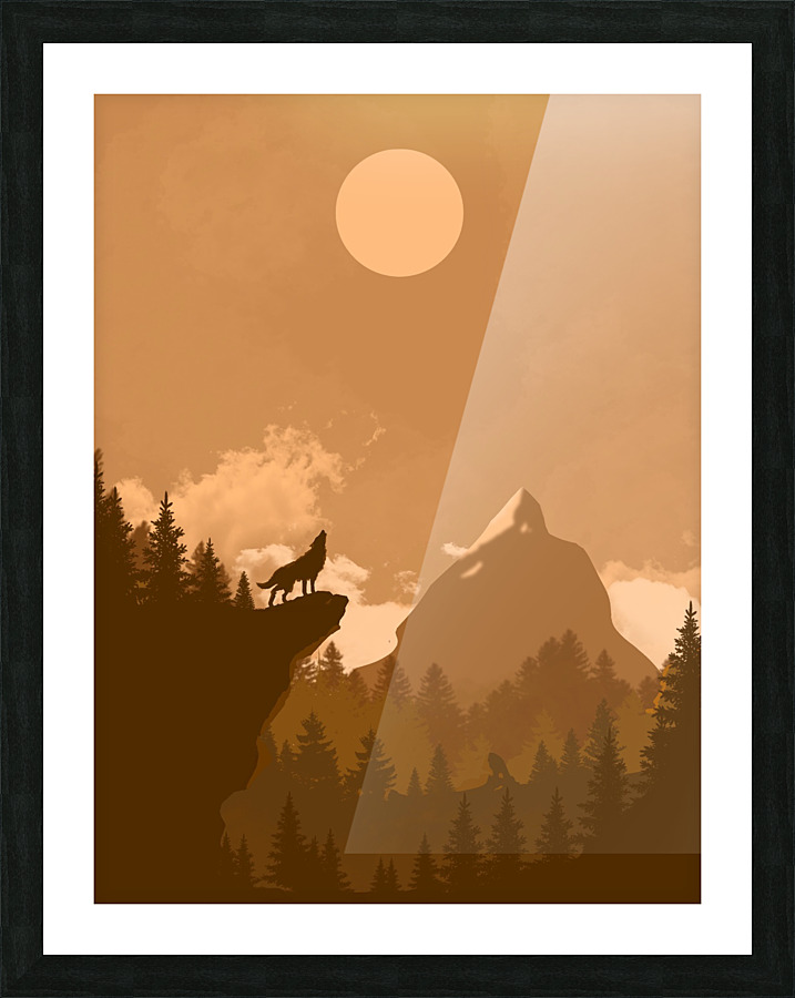 Mountain Wolf Day Picture Frame print