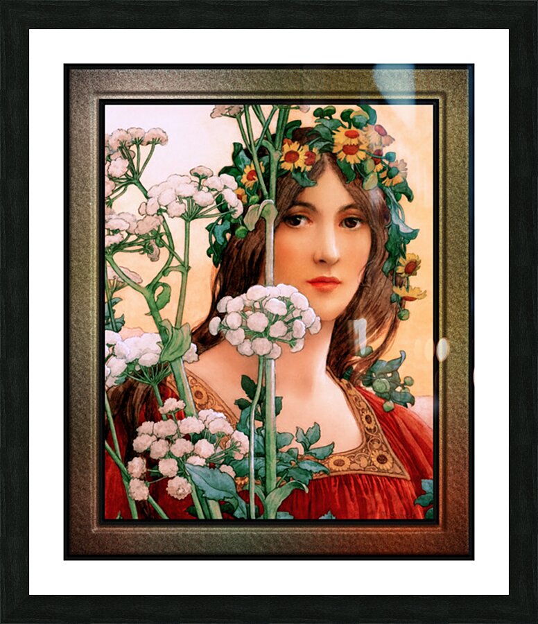 Our Lady of the Cow Parsley by Elisabeth Sonrel Wall Art Decor Picture Frame print