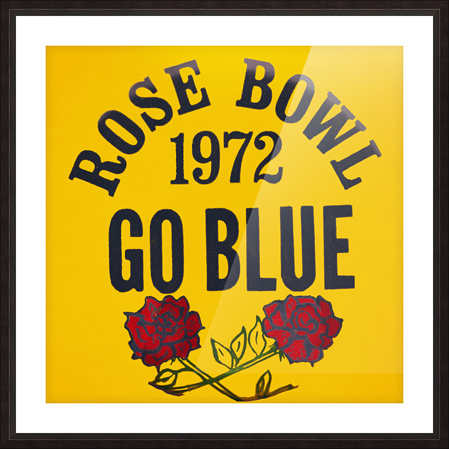 1972 Rose Bowl Go Blue Art Picture Frame print