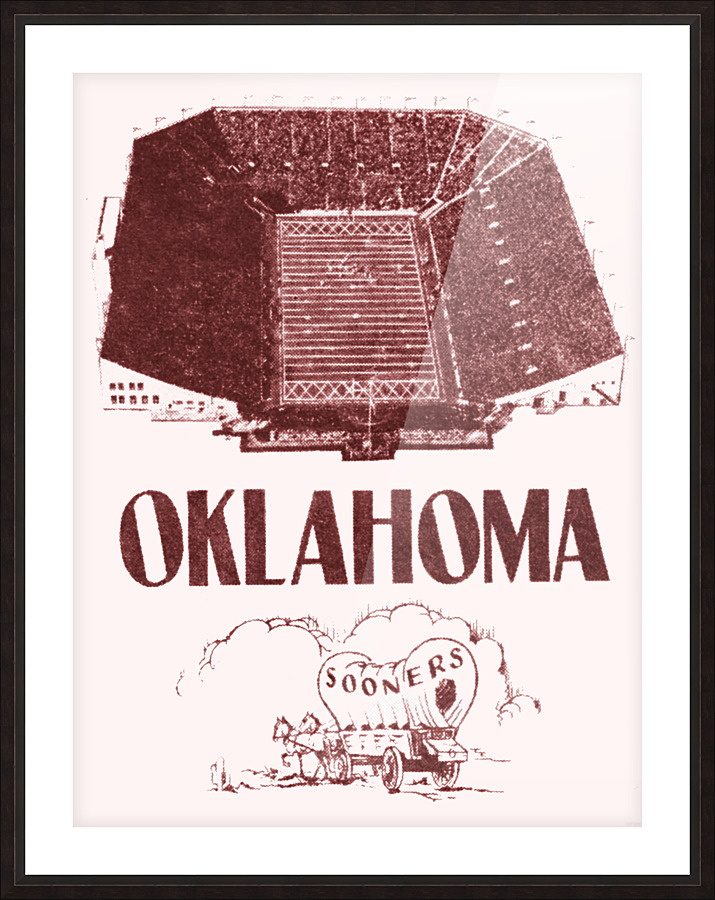 1952 Oklahoma Sooners Vintage Football Art Picture Frame print