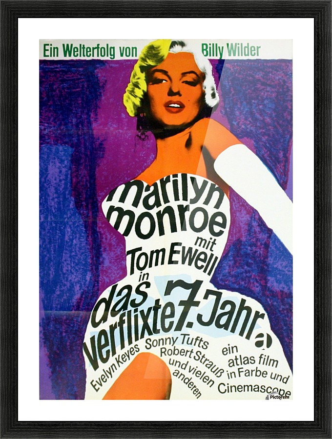 Original Vintage Movie Poster For The Seven Year Itch Starring Marilyn Monroe Picture Frame print