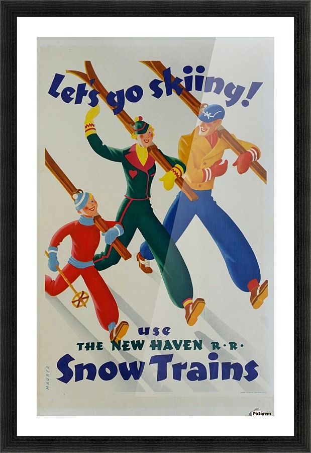 New Haven Snow trains Picture Frame print
