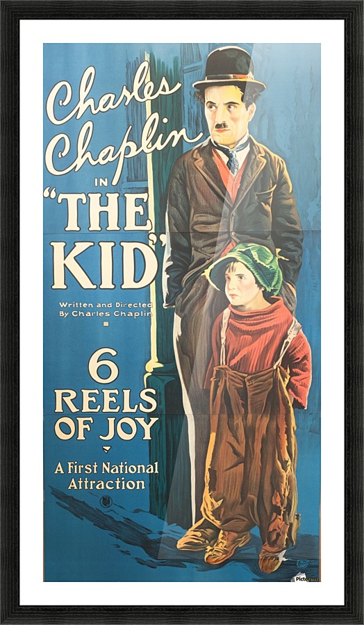 Charlie Chaplin The Kid classic movie poster vintage movie poster fine art lithograph one-sheet Picture Frame print