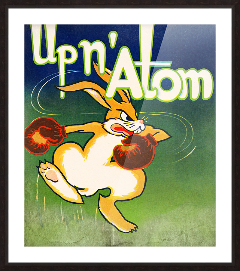 Vintage Up N Atom Boxing Bunny Cartoon Art Picture Frame print