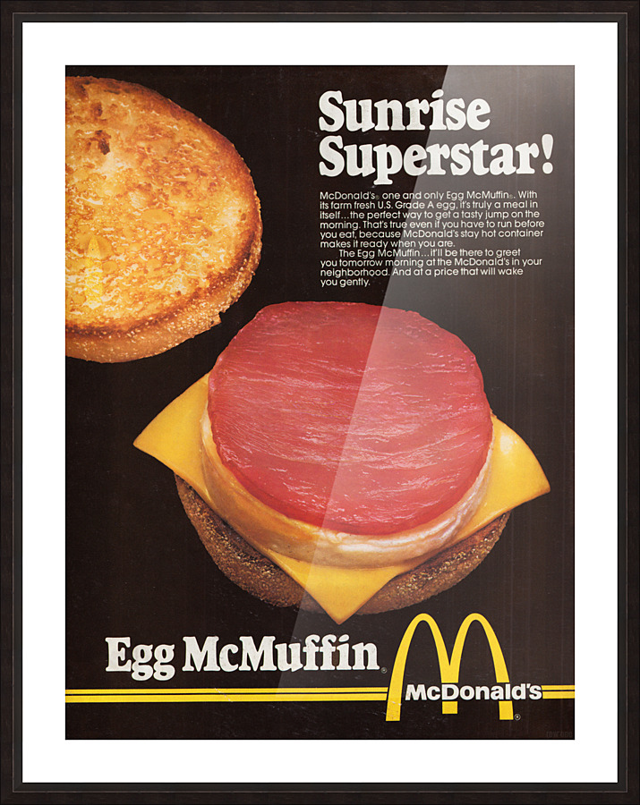Retro McDonalds Egg McMuffin Advertisement Print Picture Frame print