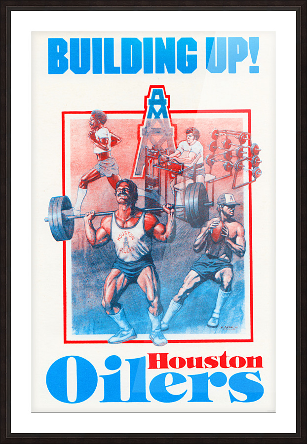 1983 Houston Oilers Building Up Poster Picture Frame print