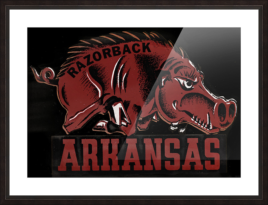 Vintage Arkansas Razorback Art Picture Frame print
