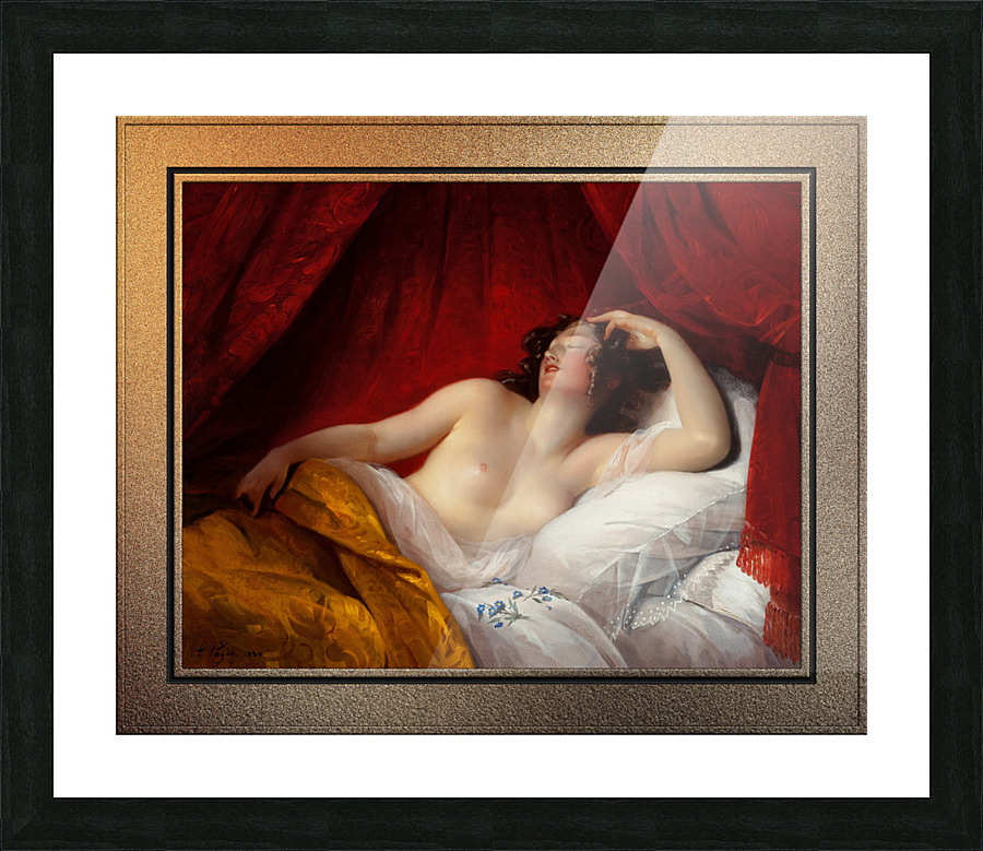 Le Sommeil by Aimee Pages-Brune Classical Fine Art Xzendor7 Old Masters Reproductions Picture Frame print