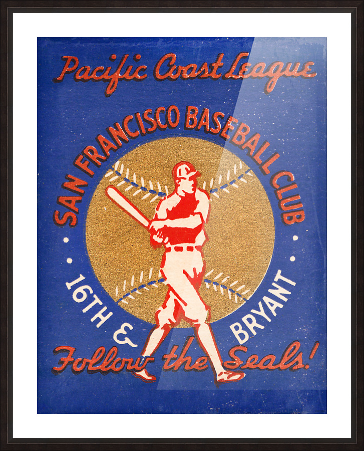 1941 San Francisco Seals Baseball Art  Picture Frame print