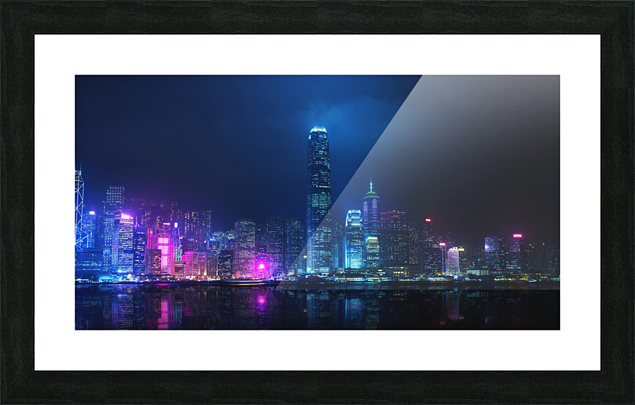 Night view of Victoria Harbor Hong Kong Picture Frame Printing