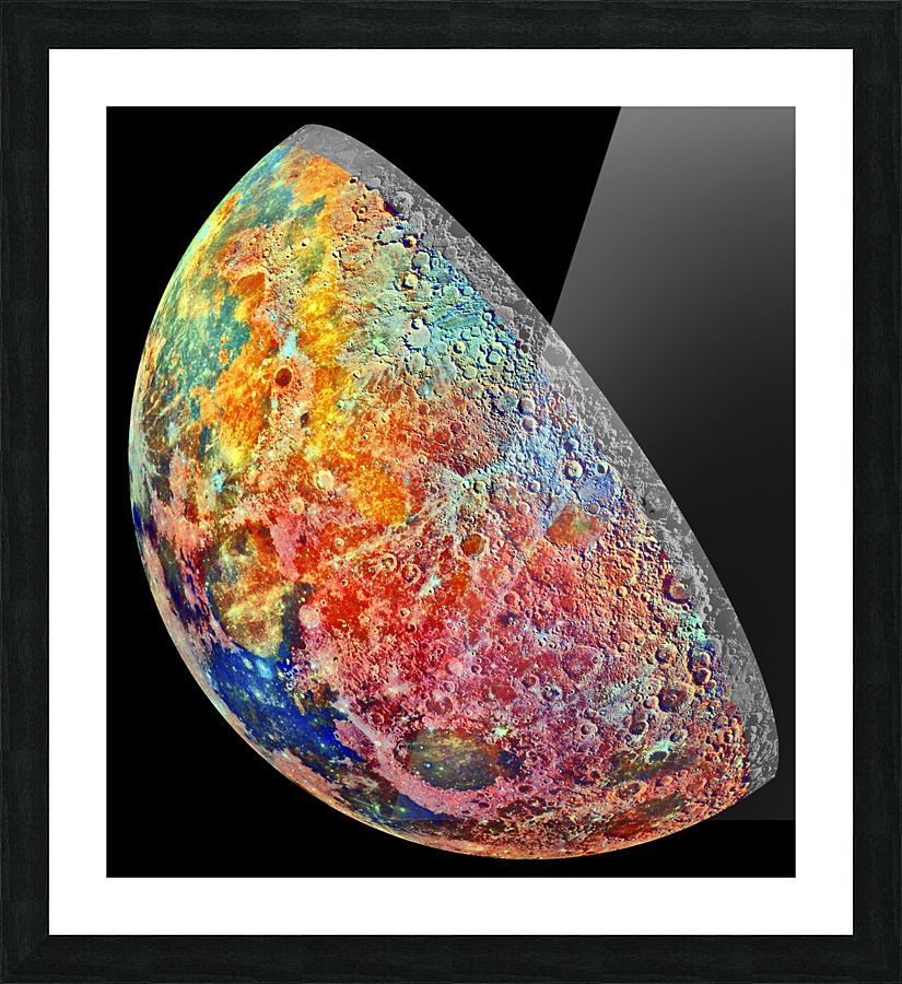 mosaic moon planet dark Picture Frame Printing